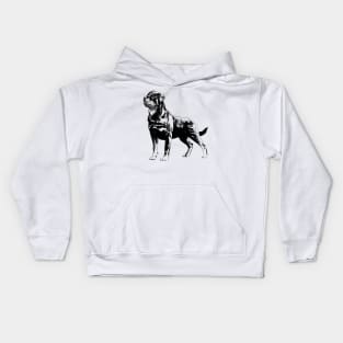 rottweiler portrait Kids Hoodie